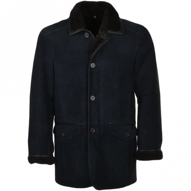 ashwood leather Sheepskin Coat Dark Blue : Richmond