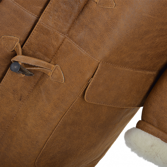 Ashwood Leather Sheepskin Duffle Tan : Magnus