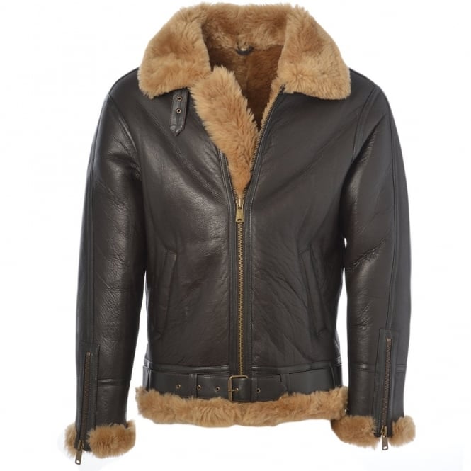 ashwood leather Sheepskin Flying Jacket Ginger : Leo