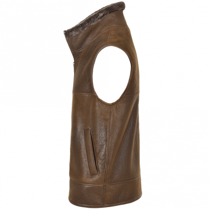 Ashwood Leather Sheepskin Gilet Tobacco : Norden