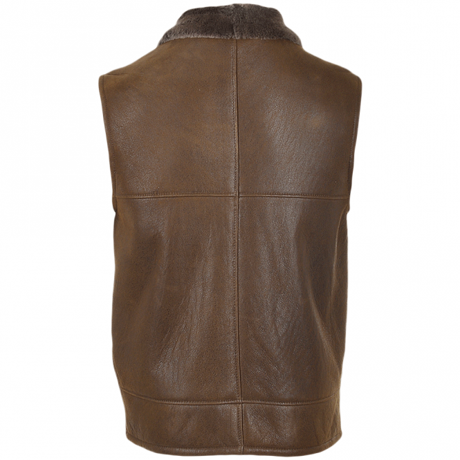 Ashwood Leather Sheepskin Gilet Tobacco : Norden