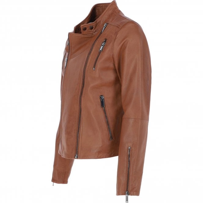 Ashwood Leather Ashwood Leather Side Zip Biker Jacket Tan: AWL-103