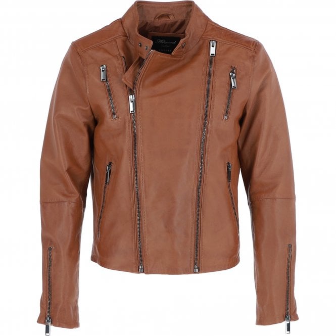 ashwood leather Ashwood Leather Side Zip Biker Jacket Tan: AWL-103 ashwood leather Ashwood Leather Side Zip Biker Jacket Tan: AWL-103
