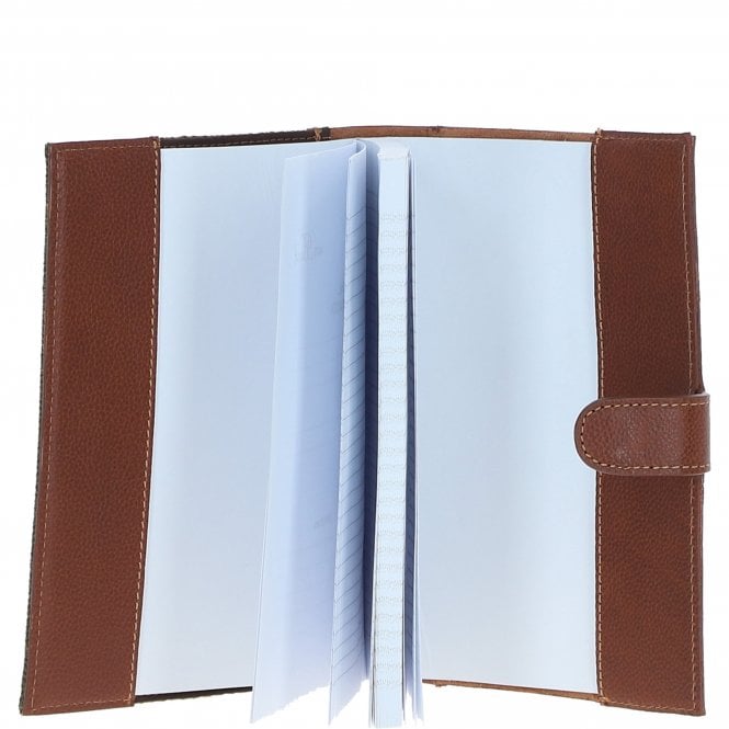 Ashwood Leather Ashwood Leather & Tweed A5 Notebook Tan/Green Check: TW-19-010-TGNH