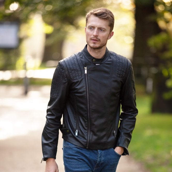 Ashwood Leather Ashwood Leather Vegetable Tanned Side Zip Biker Jacket - Black: AWM-1716