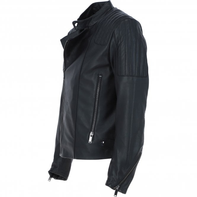 Ashwood Leather Ashwood Leather Vegetable Tanned Side Zip Biker Jacket - Black: AWM-1716