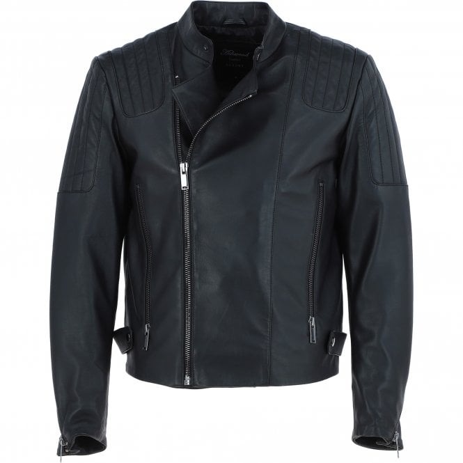 ashwood leather Ashwood Leather Vegetable Tanned Side Zip Biker Jacket - Black: AWM-1716