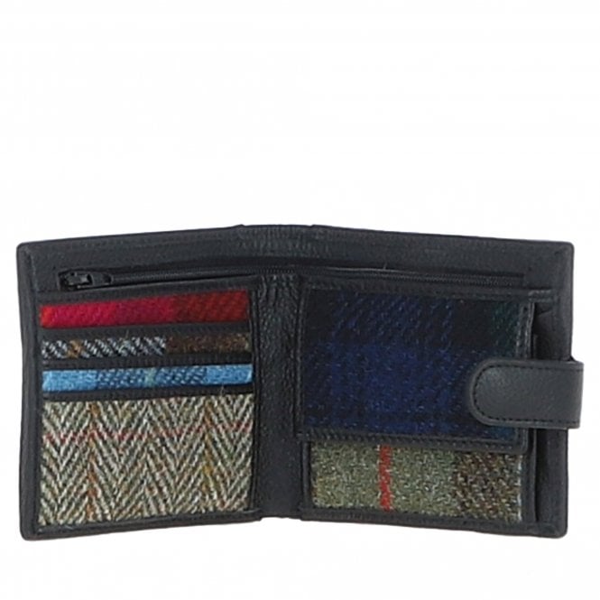 Ashwood Leather Ashwood Leather X Harris Tweed Bi-Fold Wallet Black/Mix: TW-80-23-BM