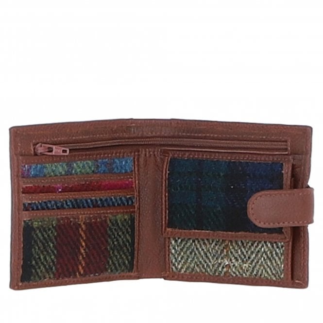 Ashwood Leather ​Ashwood Leather X Harris Tweed Bi-Fold Wallet Tan/Mix: TW-80-21-TM