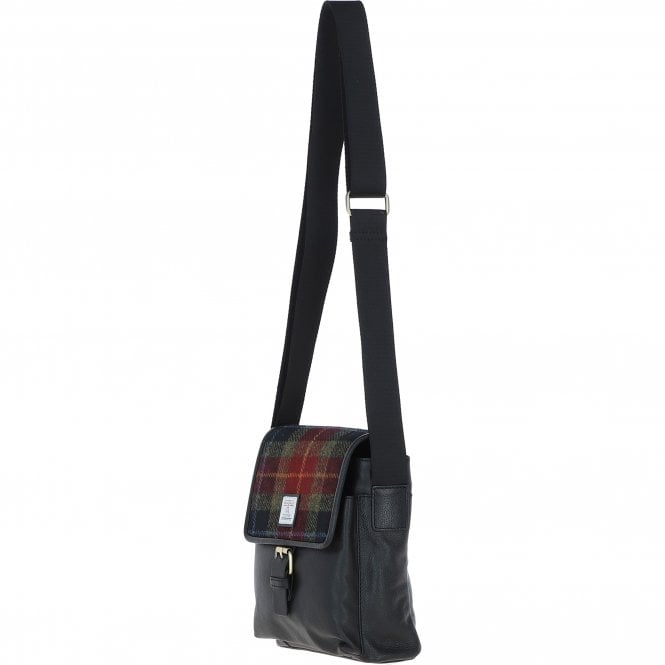Ashwood Leather Ashwood Leather X Harris Tweed Bodybag Black/Green/Red: TW-41-07-BR