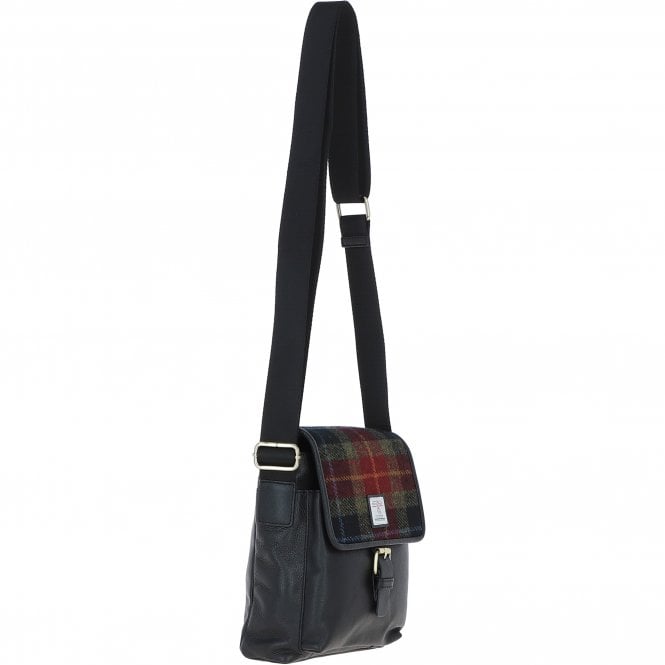 Ashwood Leather Ashwood Leather X Harris Tweed Bodybag Black/Green/Red: TW-41-07-BR