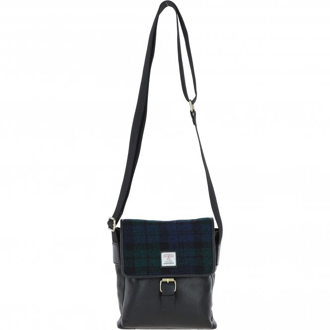 ashwood leather Ashwood Leather x Harris Tweed Bodybag Black/Watch: TW-41-03-BW