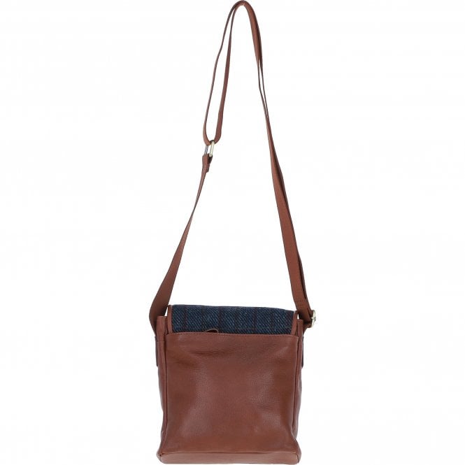 Ashwood Leather Ashwood Leather X Harris Tweed Bodybag Tan/Navy: TW-41-11-TN