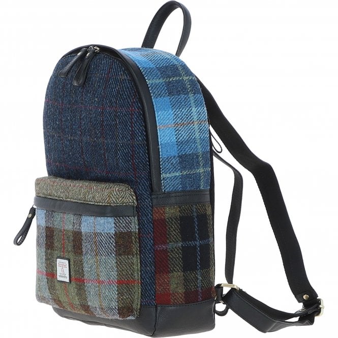 Ashwood Leather Ashwood Leather X Harris Tweed Multi Colour Backpack Black/Mix: TW-83-23-BM