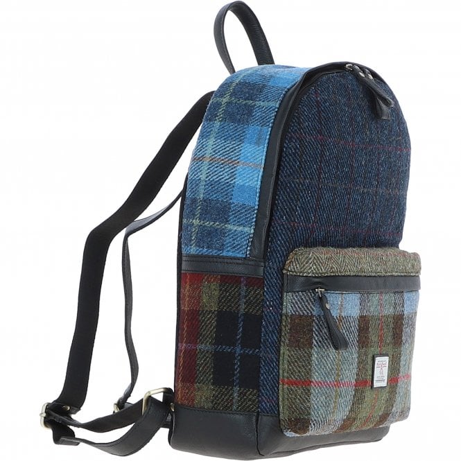 Ashwood Leather Ashwood Leather X Harris Tweed Multi Colour Backpack Black/Mix: TW-83-23-BM