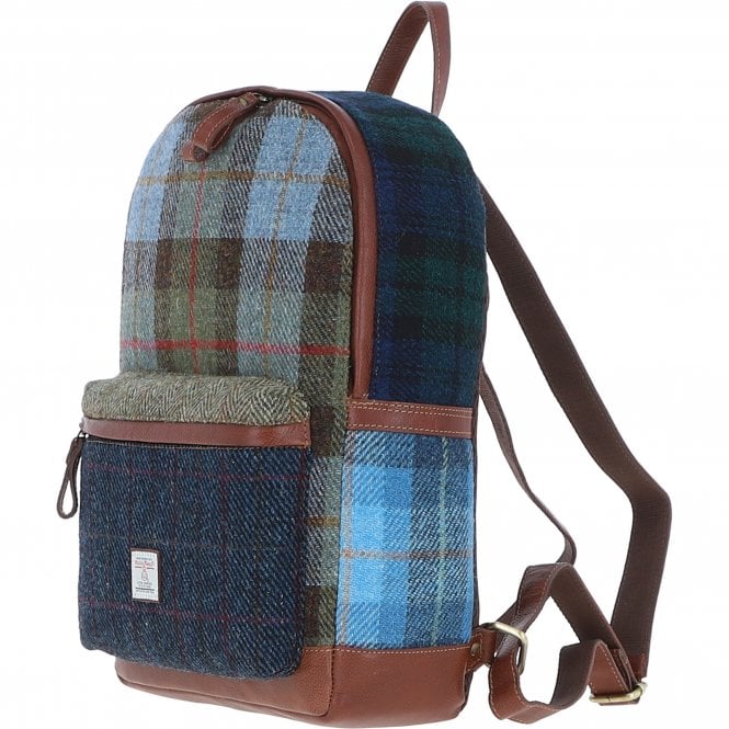 Ashwood Leather Ashwood Leather X Harris Tweed Multi Colour Backpack Tan/Mix: TW-83-21-TM