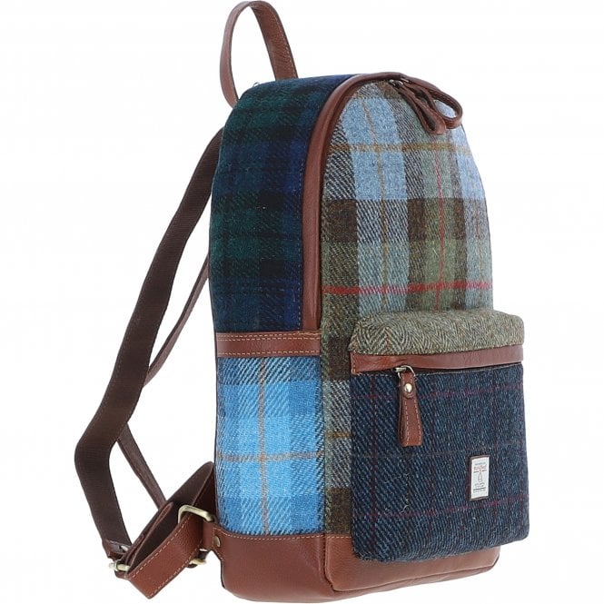 Ashwood Leather Ashwood Leather X Harris Tweed Multi Colour Backpack Tan/Mix: TW-83-21-TM