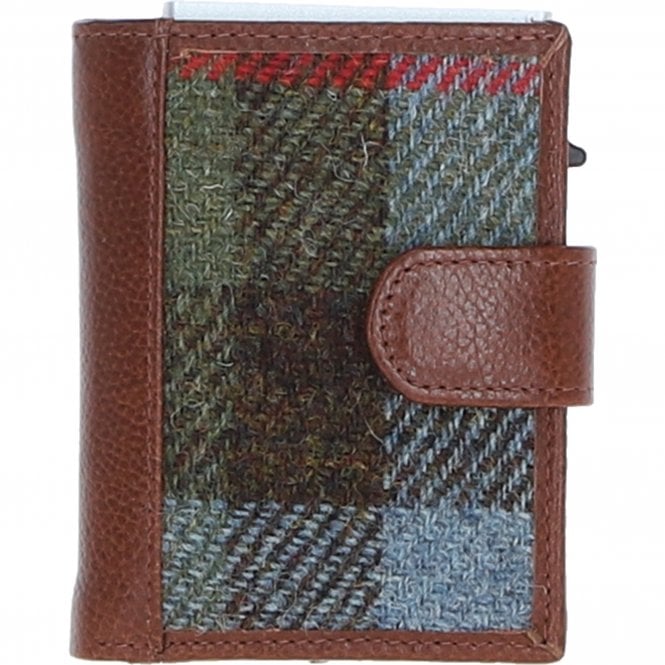 ashwood leather Ashwood Leather x Harris Tweed RFID Secure Wallet Tan/Mcload: TW-16-02-TM