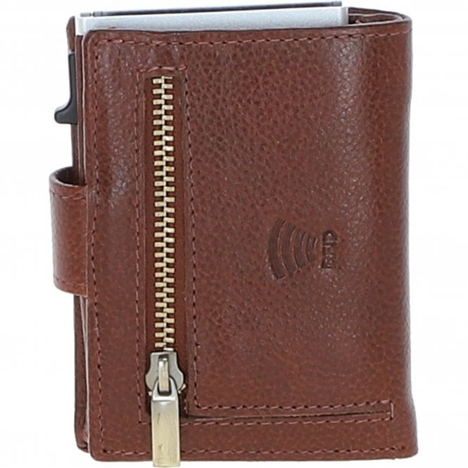 Ashwood Leather Ashwood Leather X Harris Tweed RFID Secure Wallet Tan/Navy: TW-16-011-TN
