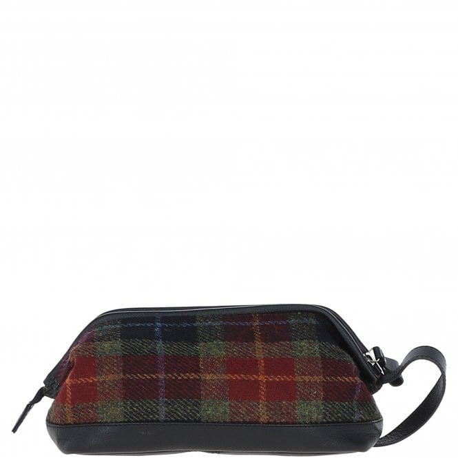 Ashwood Leather Ashwood Leather X Harris Tweed Unisex Washbag Black/Green/Red: TW-40-07-BR