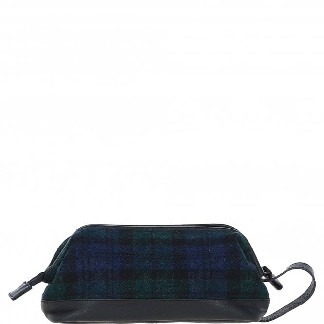 Ashwood Leather Ashwood Leather X Harris Tweed Unisex Washbag Black/Watch: TW-40-03-BW