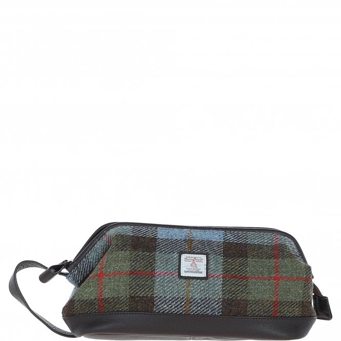 ashwood leather Ashwood Leather x Harris Tweed Unisex Washbag Brown/Mcload: TW-40-01-BM