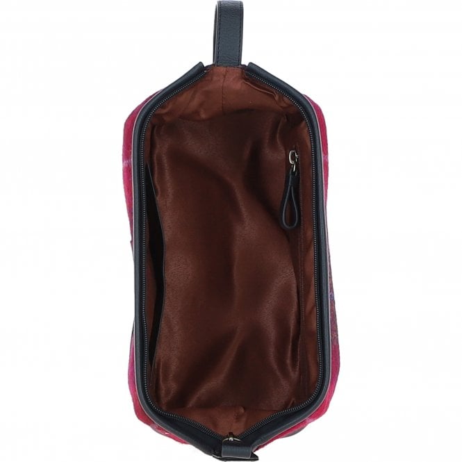 Ashwood Leather Ashwood Leather X Harris Tweed Unisex Washbag Navy/Pink: TW-40-06-NP