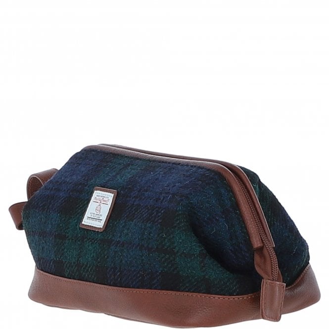 Ashwood Leather Ashwood Leather X Harris Tweed Unisex Washbag Tan/Watch: TW-40-04-TW