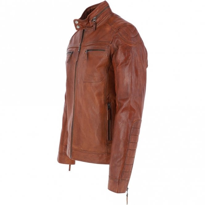 Ashwood Leather Ashwood Luxury Leather Biker Jacket Veggie Tan: Andriy