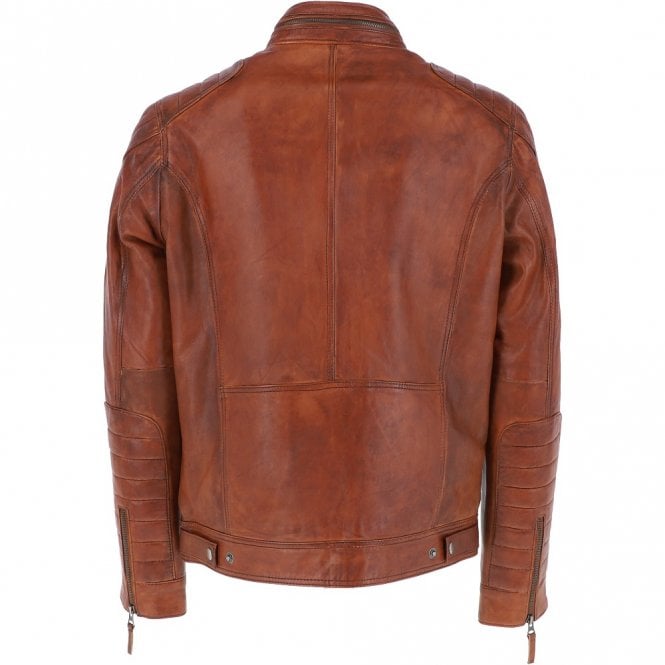 Ashwood Leather Ashwood Luxury Leather Biker Jacket Veggie Tan: Andriy