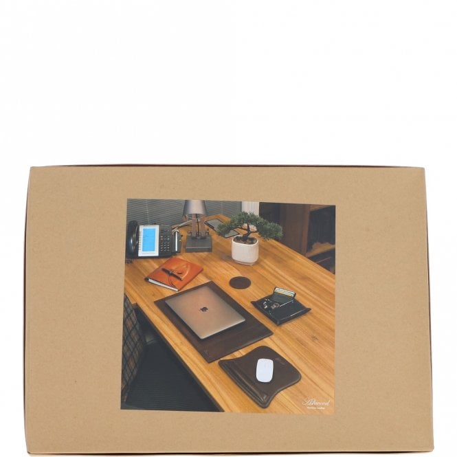 Ashwood Leather Ashwood Luxury Leather Desk Set Black: GS-1298