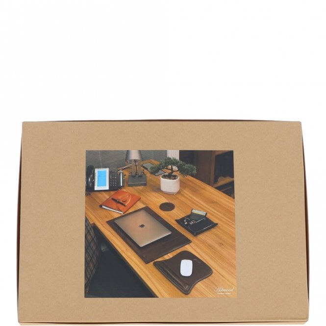 Ashwood Leather Ashwood Luxury Leather Desk Set Brown: GS-1298
