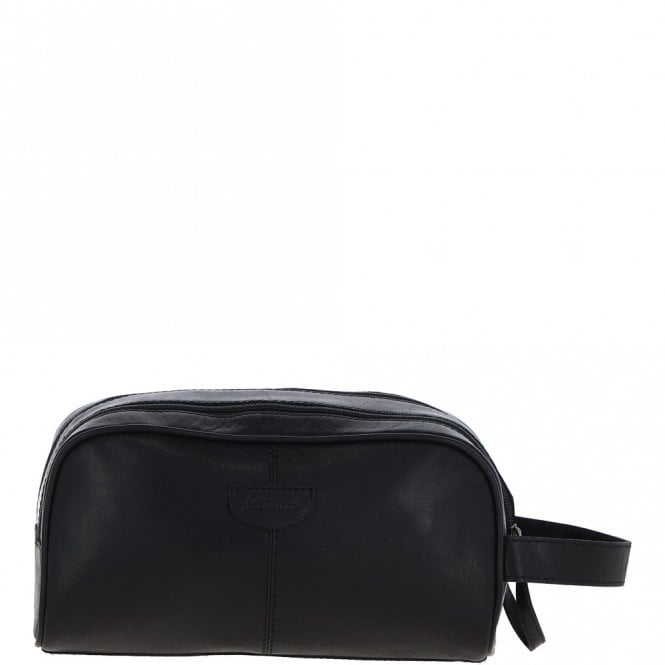 Ashwood Leather Ashwood Men’s Dual Zip Leather Washbag – Black: T-78