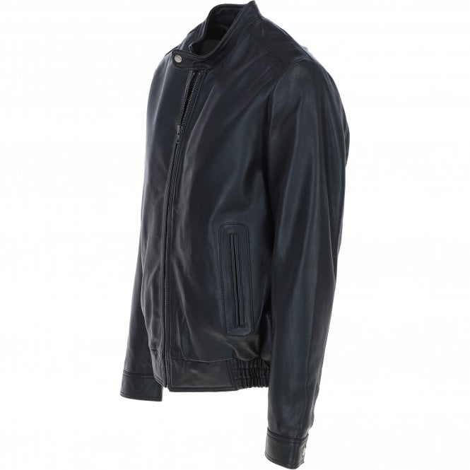 Ashwood Leather Ashwood Men's Genuine Leather Bomber Jacket Black: AW-2255