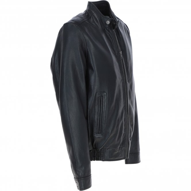 Ashwood Leather Ashwood Men's Genuine Leather Bomber Jacket Black: AW-2255