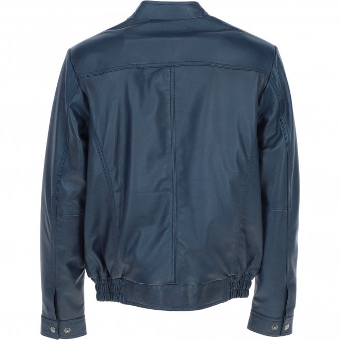 Ashwood Leather Ashwood Men's Genuine Leather Bomber Jacket Navy: AW-2255