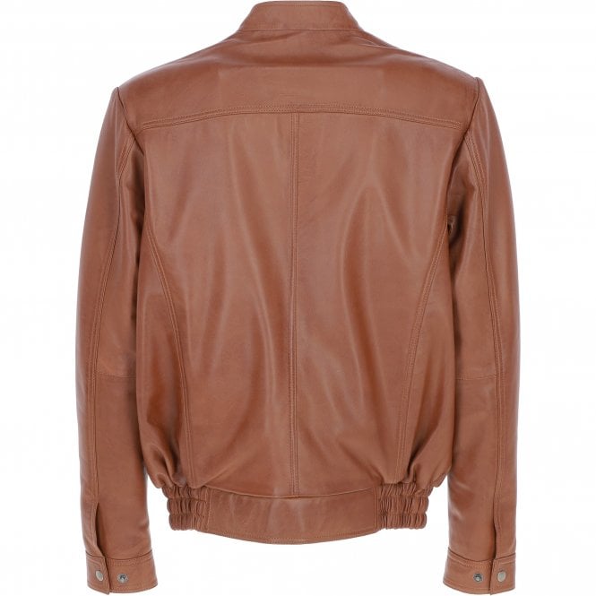 Ashwood Leather Ashwood Men's Genuine Leather Bomber Jacket Tan: AW-2255
