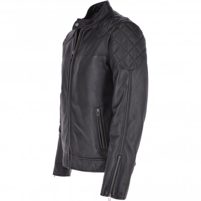 Ashwood Leather Ashwood Men's Leather Biker Jacket Black: 8055