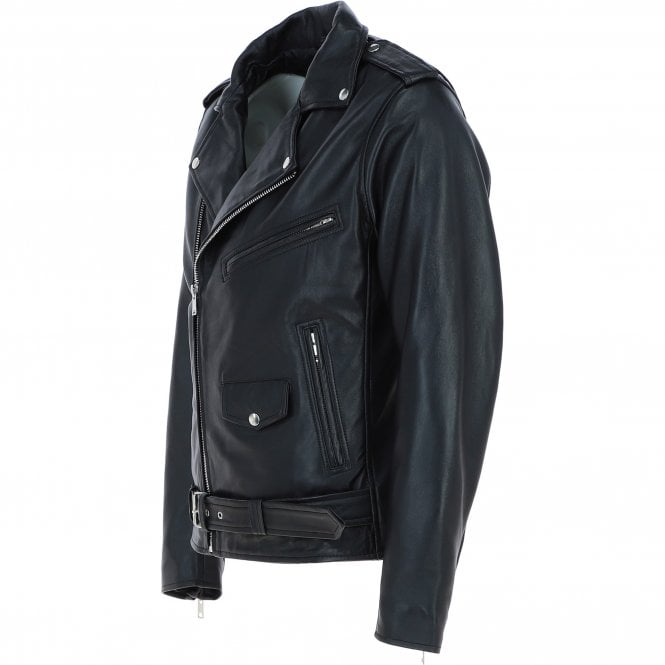 Ashwood Leather Ashwood Men's Leather Biker Jacket Black: AWM-190