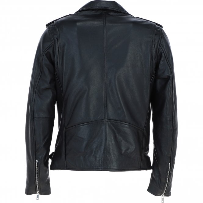 Ashwood Leather Ashwood Men's Leather Biker Jacket Black: AWM-190