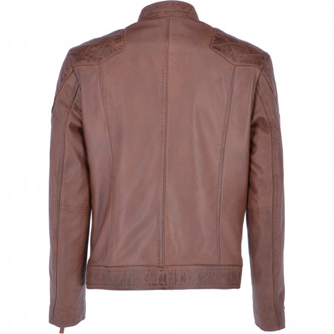 Ashwood Leather Ashwood Men's Leather Biker Jacket Tan: 8055