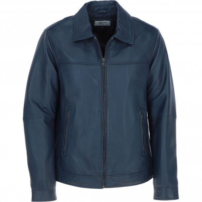 ashwood leather Ashwood Men's Leather Brando Jacket Navy: awl-brando