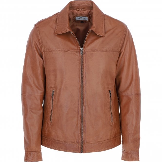 ashwood leather Ashwood Men's Leather Brando Jacket Tan: awl-brando