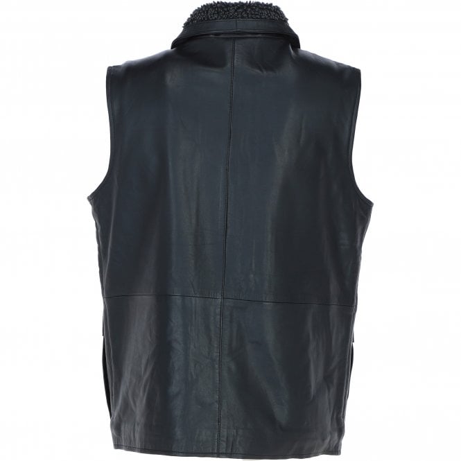 Ashwood Leather Ashwood Men's Leather Waistcoat Black Nap: LUCK