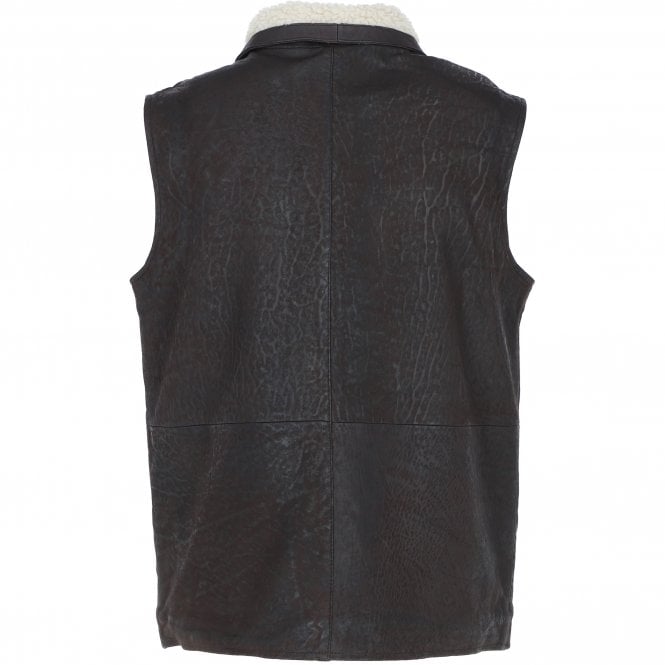 Ashwood Leather Ashwood Men's Leather Waistcoat Brown Snuff: LUCK