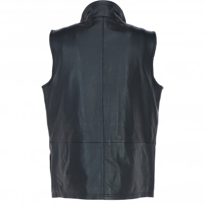 Ashwood Leather Ashwood Men's Leather Waistcoat | Classic Zip-Up Body Warmer Black: LUMS