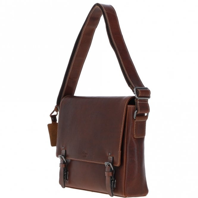 Ashwood Leather Ashwood Men’s Medium Leather Messenger Laptop Bag - Brown: FE-02