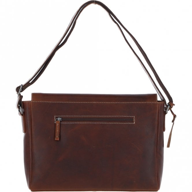 Ashwood Leather Ashwood Men’s Medium Leather Messenger Laptop Bag - Brown: FE-02