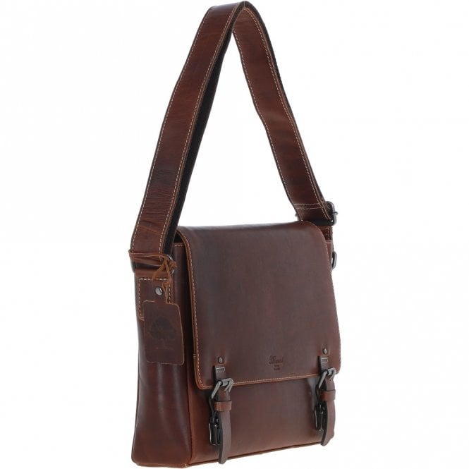 Ashwood Leather Ashwood Men’s Medium Leather Messenger Laptop Bag - Brown: FE-02