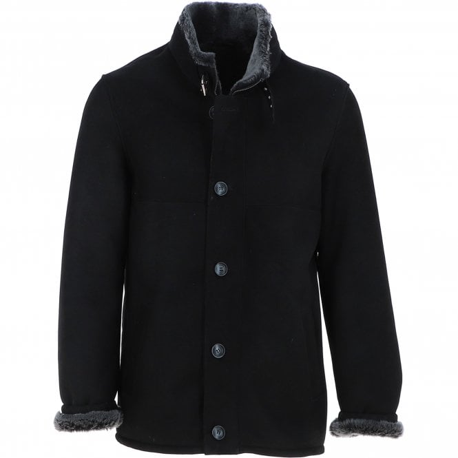 ashwood leather Ashwood Men's Shearling Coat Black: KE 229 ashwood leather Ashwood Men's Shearling Coat Black: KE 229